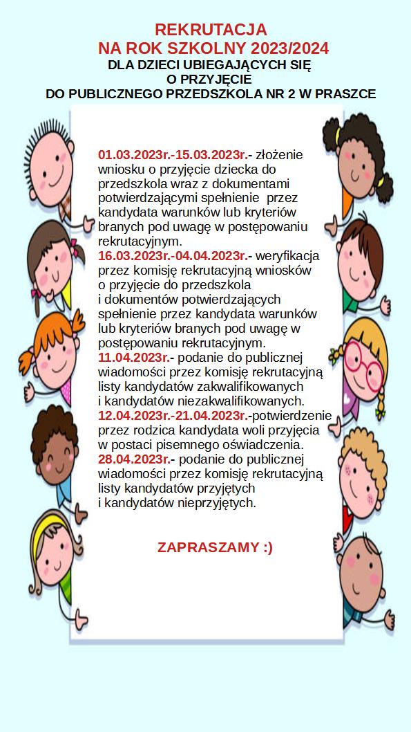 Przedszkole Wróżka Białe Błota Rekrutacja Rekrutacja – Przedszkole nr 2 w Praszce